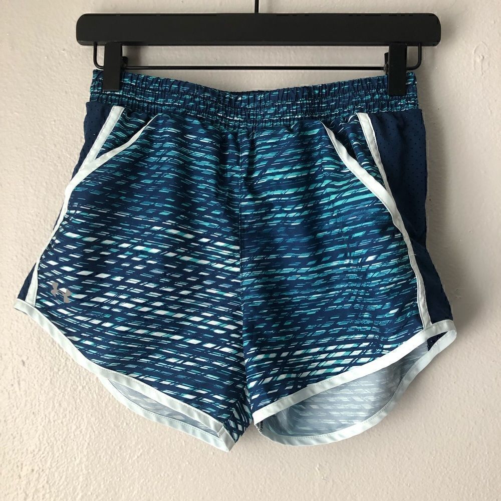 Under Armour blue elastic waist drawstring athletic shorts Womens size XS